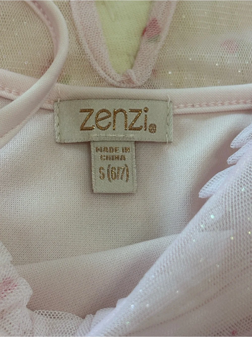 Zenzi Pink Floral Tulle Dress for Girls
